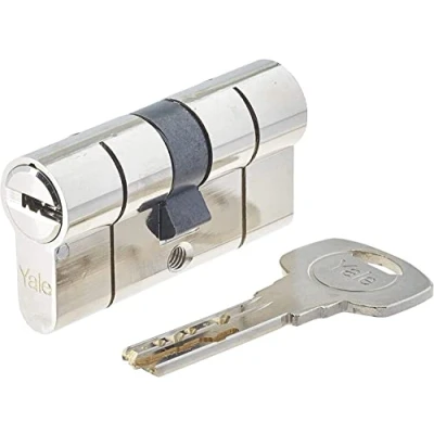 Image de Yale Cylindre de Serrure Débrayable 30x30 mm, 10 Goupilles Porte Extérieure, Intérieure, d&#039;Entrée YC2100 5 Clés réversibles, Nickelé