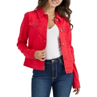 Image de Wrangler Authentics Veste en Jean, Rouge/Excursion, Couleur Unie (Getaway Solids), L Femme
