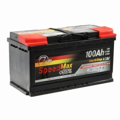 Image de SpeedMax Batterie Auto 100 Ah 850A 12v AGM Start Stop Puissance Maximale, Longue Durée, de tailles allant L0 à L6 et également pour véhicules utilitaires camions Start&amp;Stop