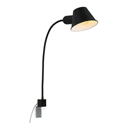 Image de Briloner lampe de lit flexible, réglable, interrupteur à bascule, 1x E27 douille max. 10 Watt, câble inclus, noir, 63 cm