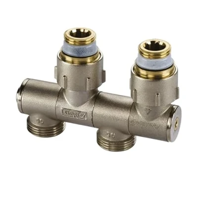 Image de Simplex Module VARIOCON N F12001 pour radiateur avec robinetterie intégrée Raccords orientables équerre et droit Taille Rp1/2&quot;