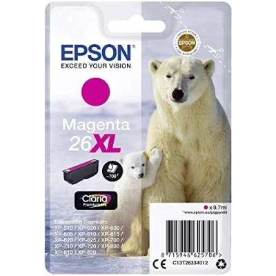 Image de Epson 26XL (C13T26334012) Magenta Cartouche d&#039;encre Grande capacité