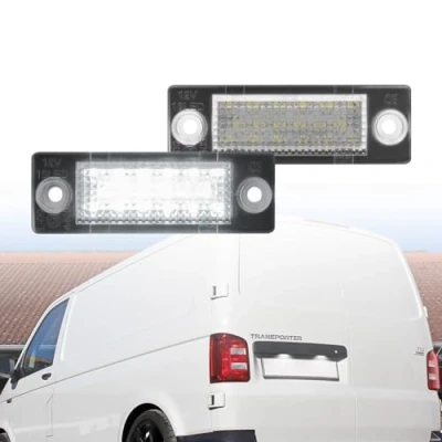 Image de Nslumo 2pcs Led Plaque D&#039;immatriculation Lumi¨¨re Canbus Pour Volks Transporter Caravelle MK5 MK6 Box Bus T5 T6 Multivan Caddy MK3 Golf Plus