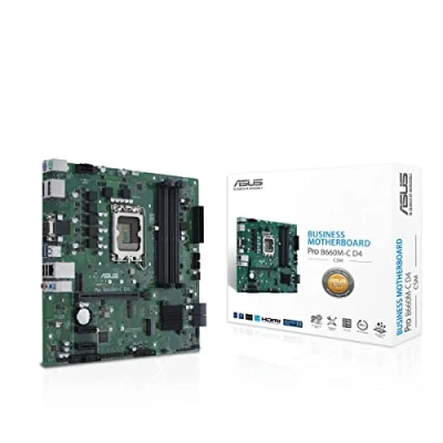 Image de ASUS PRO B660M C D4 CSM Carte mère Intel B660 LGA 1700 micro ATX (DDR4 5000MHz, M.2, HDMI, D Sub, 2 x DisplayPort, USB 3.2 Gen 1, Control Center)