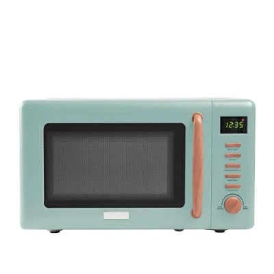 Image de Haden Dorchester Green Four à micro ondes 20 L 800 W, commandes numériques, 5 niveaux de puissance Idéal pour le comptoir avec finition effet bois, petit espace cuisine