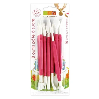 Image de ScrapCooking Kit de 8 Outils pour Pâte à Sucre Avec 16 Embouts Pâtisserie Modelage 5110