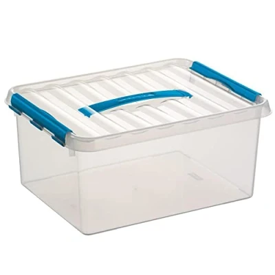 Image de Sunware Q Line boîte de Rangement 15L Transparent Bleu 40 x 30 18 cm