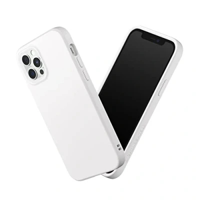 Image de RHINOSHIELD Coque Compatible avec [iPhone 12/12 Pro] SolidSuit Fine Technologie d&#039;absorption des Chocs et Finition Premium Mate, Contour Objectif Photo Interchangeable Blanc Classic