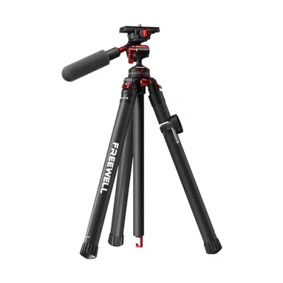 Image de Freewell Trépied de Voyage en Fibre Carbone 59.1 » Léger 1.98 lbs Photo/Vidéo Rotule 360 (Charge Max 5kgs/11 lbs), Monopode, Plaque Fixation Rapide, pour appareils Photo DSLR et Smartphones