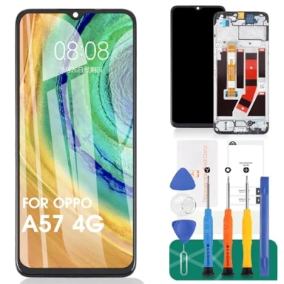 Image de For Oppo A57 4G LCD Display A57s Screen Replacement 4G/A57s Touch CPH2387 CPH2385 Digitizer Repair Kits (Black,With Frame)