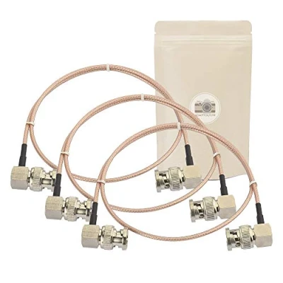 Image de 3X Cable 3G SDI 50Cm Angle Coude 90 degrès RG179 Supporte HD 4K 8K 75 Ohm