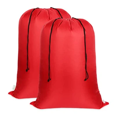 Image de Asonen Lot de 2 grands sacs à linge avec cordon serrage bidirectionnel 92 X 120CM, résistants aux déchirures, portables, grande capacité pour étudiants, appartements, voyages, vacances, collège