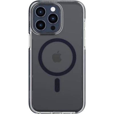 Image de tech21 Evo Crystal iPhone 15 Pro Max Compatible avec MagSafe Coque de Protection Contre Les Chocs Titane Bleu
