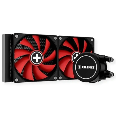 Image de Xilence LQ240 Watercooling AiO AMD et Intel 240mm, AM5/AM4, LGA 1700/2066/2011/1151/1150/1155/1156/1200, 300W TDP, 2x ventilateurs PWM 120mm silencieux, pour PC Gaming/Streaming/Rendering, noir