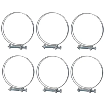 Image de SKIR&#039;CO Lot de 6 colliers serrage réglables à double fil 80 85 mm, en acier galvanisé, diamètre réglable