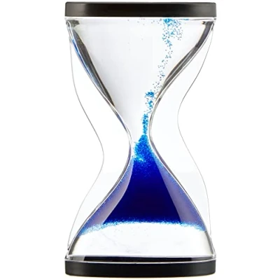 Image de TFA Dostmann Hourglass Contra, 18.6008.06, Les Billes bougent de Bas en Haut, Design Exceptionnel, durée Environ 10 Min, Plastique, Noir/Bleu