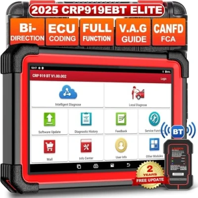 Image de 2024 LAUNCH X431 CRP919E BT Elite Valise Diagnostic Auto Bidirectionnel obd2 français,Codage ECU,35+ Remise à zéro de Tous Les systèmes FCA AutoAuth, CANFD&amp;DOIP,Guide V.A.G,IMMO