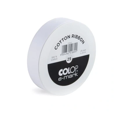 Image de COLOP e mark (25mmx25m) Blanc Coton Ruban Accessoire pour Mobile Imprimantes 1 Pièce