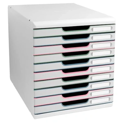 Image de Exacompta Réf. 314313D POP BOX Autentik Caisson 4 tiroirs pour document A4+ Dimensions extérieures : Prof. 34,7 x largeur 27,8 Hauteur 26,7 cm Blanc