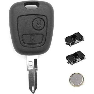 Image de LAKAMODO Coque Plip Clé Télécommande pour Peugeot 106 206 206+ 206cc 306 +2 Switchs Bouton +Pile