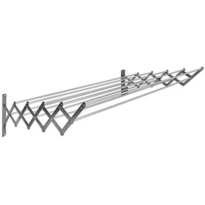 Image de Sauvic 90852 Séchoir à Linge Extensible Inoxydable avec 10 Barres en Aluminium 80 x 13,5 26,5 cm