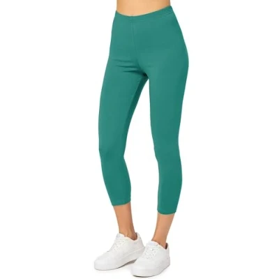 Image de Merry Style Legging coton femme Confortable Souple Extensible 3/4 court Tous les jours ou détente à la maison Vêtements pour femmes MS10 199 (Turquoise Foncé, 4XL)