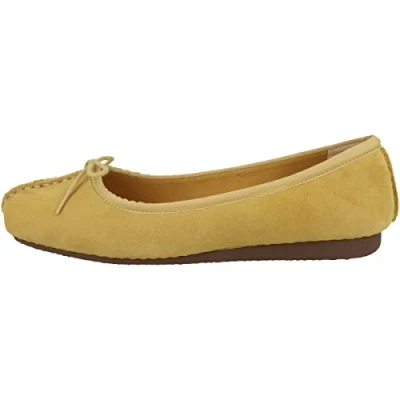 Image de Clarks Femme Freckle Ice Ballerines, Yellow Suede, 42.5 EU
