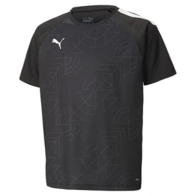 Image de Puma Mixte enfant Teamliga Graphic Jersey Jr Maillot de football, Noir Asphalte., 116 EU