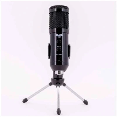 Image de CAD AUDIO U49 Microphone à condensateur grande membrane USB (cardioïde, 20 Hz kHz, convertisseur A/N intégré, pour MAC ou PC, incl : câble USB, pare brise, pince et support de table), Noir