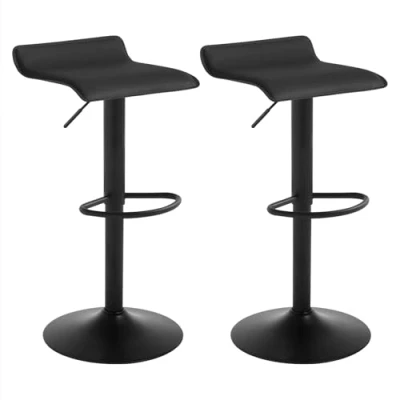 Image de WOLTU 2 X Tabourets de Bar réglable en Hauteur Rotatif à 360 Dégrées,Noir BH159sz