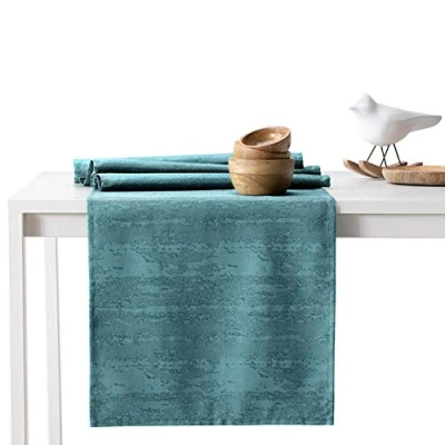 Image de AmeliaHome Chemin de Table 40x120 cm Effet Lotus Hydrofuge