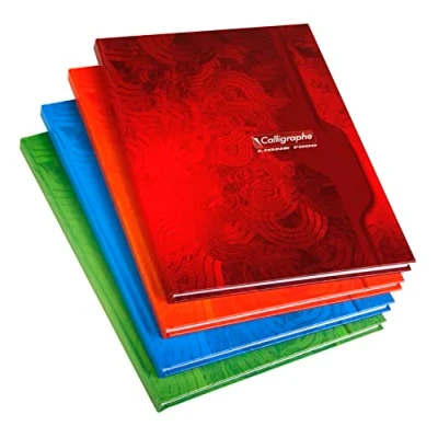 Image de Calligraphe 7282C Un Cahier Brochure Rembordée Rigide (une Marque de Clairefontaine) 24x32 cm 192 Pages Grands Carreaux Papier 70 g Couverture Carte Recyclée Vernie Couleur Aléatoire