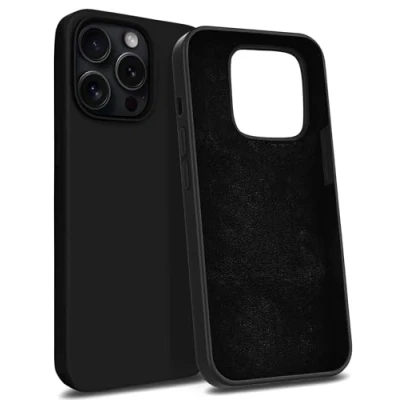 Image de MyGadget Coque Compatible avec Apple iPhone 15 Pro Case Protection Rigide Anti Choc Doublure Microfibre Noir