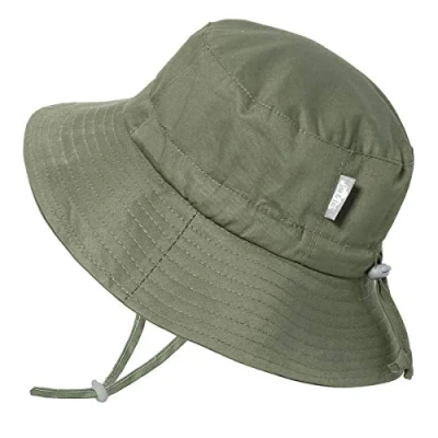 Image de Jan &amp; Jul Toddler Boy Sun Hat with Adjustable Strap Large Brim (L: 2 5 Years, Army Green)