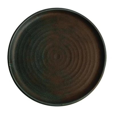 Image de Olympia Assiette plate vert bronze Canvas 26,5 cm (lot de 6), vert, gris, grès, assiettes empilables, passent au lave vaisselle, FA324