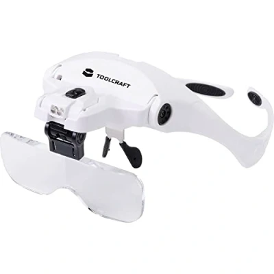 Image de TOOLCRAFT 2469761 Lunettes loupe avec éclairage LED Grossissement: 3.5 x, 2.5 2.0 1.5 1.0 x Lentille: (L l)