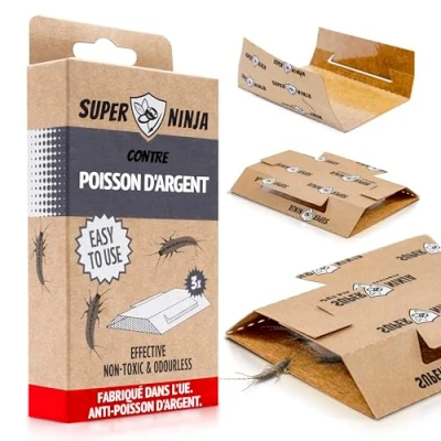 Image de Super Ninja Piège à Lépismes 3 Pièges Destructeur écologique de Non Toxique et Facile Utiliser Très Efficace jusqu&#039;à Mois. (3 pièges)