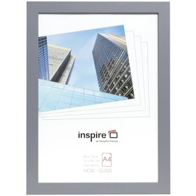 Image de Hampton Frames Zurich ZURA4GRY Cadre photo en plexiglas (sans verre) Gris Format A4 (21 x 30 cm)