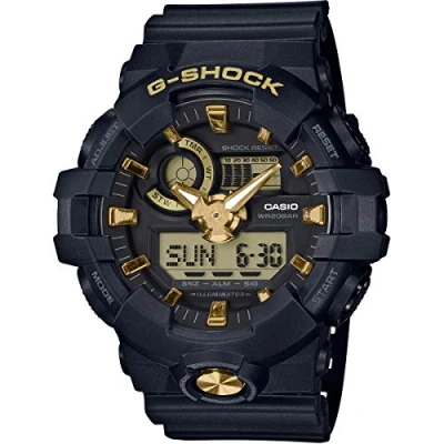Image de Casio Montre Quartz Homme 57.00mm avec Cadran Noir analogique/numérique et Bracelet en Rubber Strap GA 710B 1A9ER
