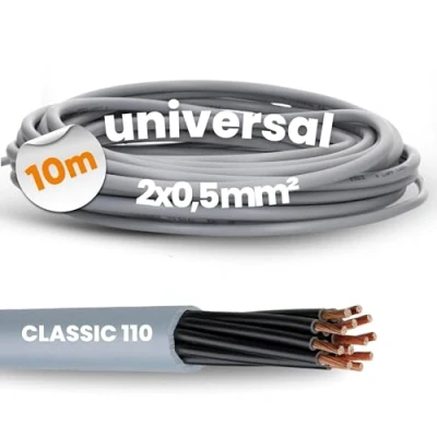 Image de Lapp 1119752 Ölflex Classic 110 Câble de commande en PVC 2 x 0,5 mm² sans conducteur protection vert/jaune I fils 10 m