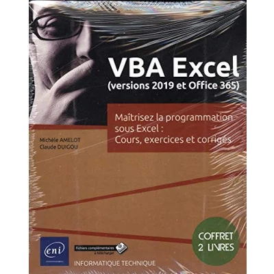 Image de VBA Excel (version 2019 et office 365) : Coffret de 2 livres Maîtrisez la programmation sous Cours, exercices corrigés