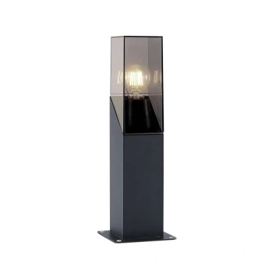 Image de Lucande luminaire extérieur Fiola à intensité variable (Moderne) en Noir Aluminium (1 lampe,à E27), borne lumineuse, pour socle