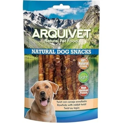 Image de ARQUIVET Twist au lapin 100 g 100% de collations naturelles pour chiens bouts, récompenses, bonbons nourriture canine