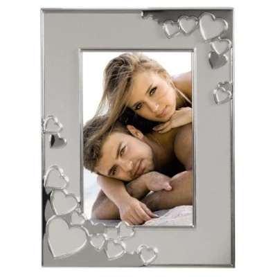 Image de Hama cadre photo pour portrait &quot;Cape Coral&quot; (taille de 13x18 cm, taille photos format horizontal ou vertical, en métal, 1 par cadre, élégant, simple, classique) Argent
