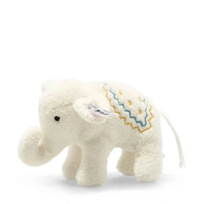 Image de Steiff Petit éléphant avec crécelle 241147 blanc 10 cm
