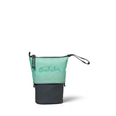 Image de satch Pencil Slider extra large avec compartiment de séparation, zippé, porte stylo, équerre, fenêtre visualisation pour emploi du temps, dégradé menthe, anthracite, Taille unique
