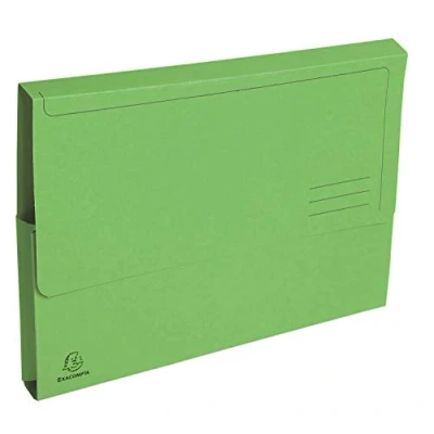 Image de Exacompta Réf. 47673E Paquet de 50 chemises Poche avec soufflet 32 mm Forever® 290 g/m² 100% recyclées et certifiées Ange Bleu dimensions 24x32 cm pour format A4 couleur vert vif