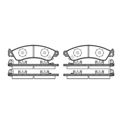 Image de REMSA 0334.02 Jeu de plaquettes frein Essieu avant contact signal d&#039;usure inclus avec ressort CHEVROLET: Corvette C4 Coupe, C6 Coupe
