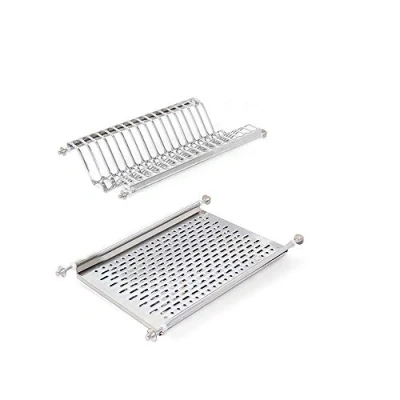Image de Emuca Égouttoir Suspendu pour Assiettes et Verres, largeur 50cm, intérieur module 435 470mm, Acier Inoxydable, ‎chromé