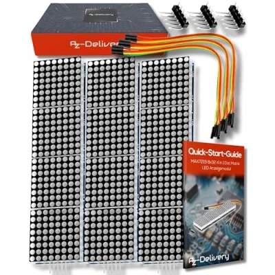 Image de AZDelivery MAX7219 3X Dot Matrix MCU LED 4 en 1 8 x 32 Module d&#039;Affichage Compatible avec Arduino et Raspberry Pi incluant Un E Book!